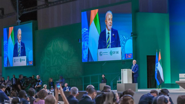 Presidente Lula discursa na sessão de abertura da COP 28, em Dubai, nos Emirados Árabes Unidos, nesta sexta-feira (1). Foto: Ricardo Stuckert 